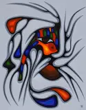 Kitche - Manitou, the Great Spirit & Protector of all People by Cecil Youngfox, acrylic on canvas, sold Feb 2024