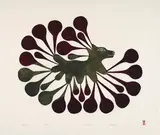 Qimmuija by Kenojuak Ashevak, 1996, stonecut on paper, sold Feb 2024