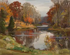 Quiet Stream Near Denbigh by Frank Panabaker, oil on board, sold Feb 2024