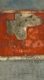 Untitled by John Richard Reppen, 1962, mixed media on board, sold Feb 2024