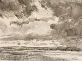 Prairie Sky by Bruno Joseph Bobak, ink and watercolour on paper, sold Jan 2024