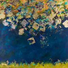 Impossible by Barbara McGivern, acrylic and gold leaf on canvas, sold Jan 2024