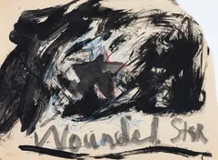 Wounded Star by John Scott, mixed media on paper, sold Jan 2024