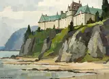 Manoir Richelieu in August by Tom Keith Roberts, oil on board, sold Jan 2024