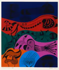Oniromancie by Alfred Pellan, 1972, serigraph on paper, sold Jan 2024