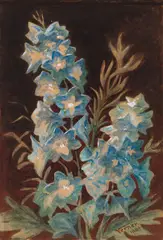 Larkspur by Frederick Arthur Verner, 1884, watercolour on paper, sold Jan 2024