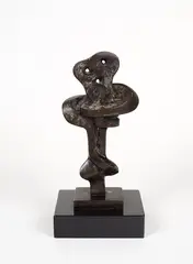 Little Family Group by Sorel Etrog, bronze sculpture on a black marble base, sold Nov 2023
