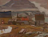 Gaspé / Georgian Bay (verso) by A. Y. Jackson, double-sided oil on board, sold May 2023