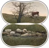 Stone Wall and Bull Calf by Thomas de Vany Forrestall, egg tempera on board, sold Nov 2023