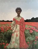 Floating In The Sky by Izere Antoine, oil on canvas, offered Jun 2024
