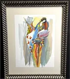 Relaxing by Itzchak Tarkay, watercolor, sold Aug 2026