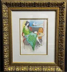 Tall Ships by Itzchak Tarkay, mixed media, sold Aug 2026
