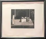 Shelf Of Coorespondence by Richard S, etching, sold Aug 2026