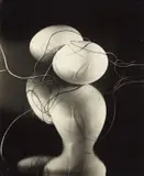 two eggs on a convex mirror / black & white threads added by György Kepes, 1942, Vintage. Silbergelatineabzug, sold Nov 2016