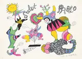 Salut Pablo (from Hommage à Picasso) by Niki de Saint Phalle, 1973, Farblithographie auf festem Papier, sold Nov 2013