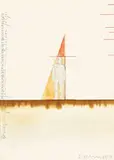 Werkzeichnung (Der Bewegung der Geschichte mit Bildern folgen) by Franz Erhard Walther, 1968, Beidseitige Zeichnung: jeweils Aquarell, rote Tusche und Bleistift auf Papier, sold May 2014