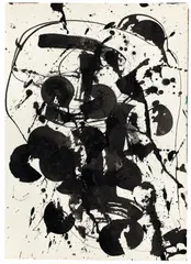 Ohne Titel by Sam Francis, 1987, Tuschpinsel auf Papier (aus einem Skizzenblock), sold Nov 2013