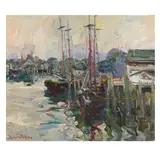Two Gloucester Schooners by James P. Kerr, Oil on linen canvas, sold Dec 2025