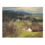 October Sunlight, Vermont by Paul Strisik, Oil on Masonite, sold Dec 2025