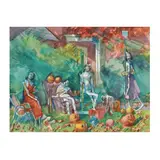 Untitled (Jack-o-Lanterns and Figures) by Henry Koerner, Watercolor on paper, sold Dec 2025
