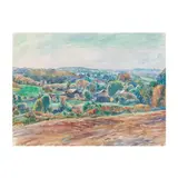 Plowed Fields by Sarah Blakeslee, Watercolor on paper, sold Dec 2025