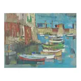 Harbor, Camogli, Italy by Philip Moose, Oil on paper, sold Dec 2025
