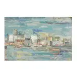Abstract Cityscape by Philip Moose, Oil on paper, sold Dec 2025