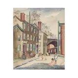 A City Scene by Claude Howell, Watercolor on paper laid down, sold Dec 2025