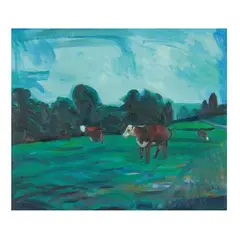 Landscape with Cattle by Philip A. Link, Oil on canvas, sold Dec 2025