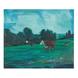 Landscape with Cattle by Philip A. Link, Oil on canvas, sold Dec 2025