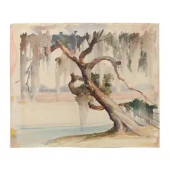 Live Oak with Spanish Moss by Alfred Heber Hutty, Watercolor and pencil on paper, sold Dec 2025