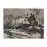 End of Day, Winter by Junius Allen, Oil on canvas, sold Dec 2025