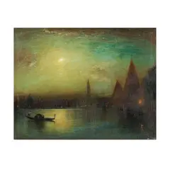 Venice Moonlight by George Henry Bogert, Oil on canvas, sold Dec 2025