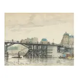 Pont de l'Estacade by Frank Myers Boggs, Mixed media on paper, sold Dec 2025