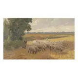 Shepherd with Flock by Alfred Elias, Oil on canvas, sold Dec 2025
