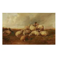 The Flock by Thomas Sidney Cooper, Oil on canvas, sold Dec 2025