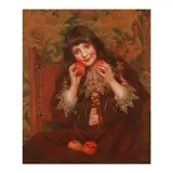 Young Girl with Apples by Harriette F. A. Sutcliffe, Oil on canvas (lined), sold Dec 2025