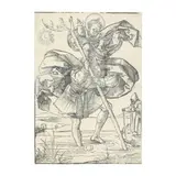 St. Christopher by Hans Sebald Beham, Woodcut on laid paper, sold Dec 2025