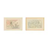 Two Color Bookplate Lithographs from Clio by Alphonse Mucha, Each a lithograph in colors, sold Nov 2025