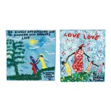 Love Love / Be Kindly (Two Works) by Mary Proctor, Each an acrylic on panel, sold Nov 2025