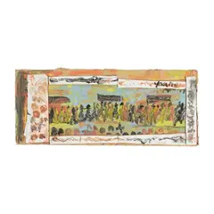 Funeral Procession by Purvis Young, Polychrome paint on cardboard, sold Nov 2025