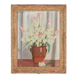 Still Life with Narcissus and Tulips by Michael Charles Farrar Bell, Oil on canvas, sold Nov 2025