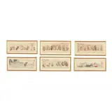 Six Framed Prints from Naughty Dogs of Paris by Boris O'Klein, Each a hand-colored etching and aquatint, sold Nov 2025
