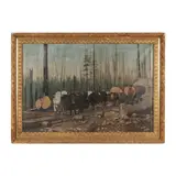 Logging Scene by George Simons, Oil on canvas, sold Nov 2025