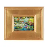 Lily Pads and Flowers by Thomas DeDecker, Oil on board, sold Nov 2025