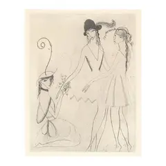 Trois Jeunes Filles by Marie Laurencin, Etching on paper, sold Nov 2025