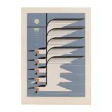Skimmerscape by Charley Harper, Serigraph on colors on paper, sold Nov 2025