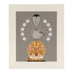 Catnip by Charley Harper, Serigraph in colors, sold Nov 2025
