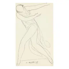 Isadora Duncan by Abraham Walkowitz, Graphite and ink on paper, sold Nov 2025