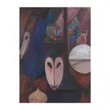 Still Life with Masks by John A. Wedda, Oil on board, sold Nov 2025